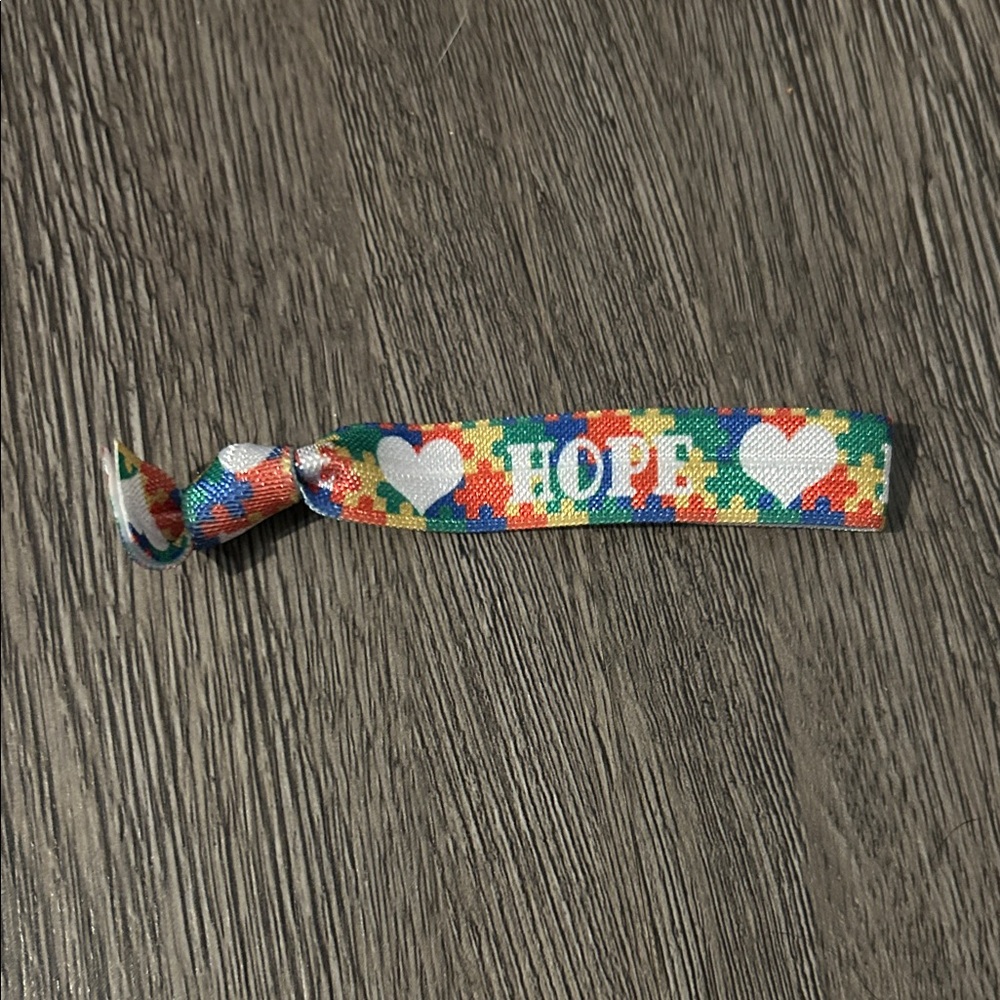 Hope Puzzle Heart Elastic Bracelet - Multicolor